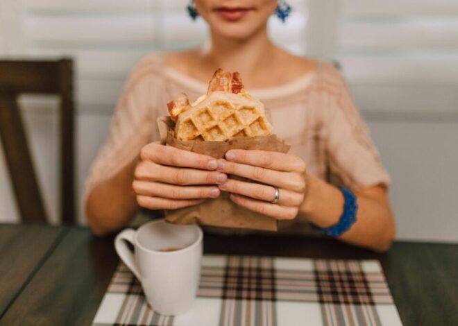 How to Make a Mini Waffle Iron Breakfast with Steak and Eggs