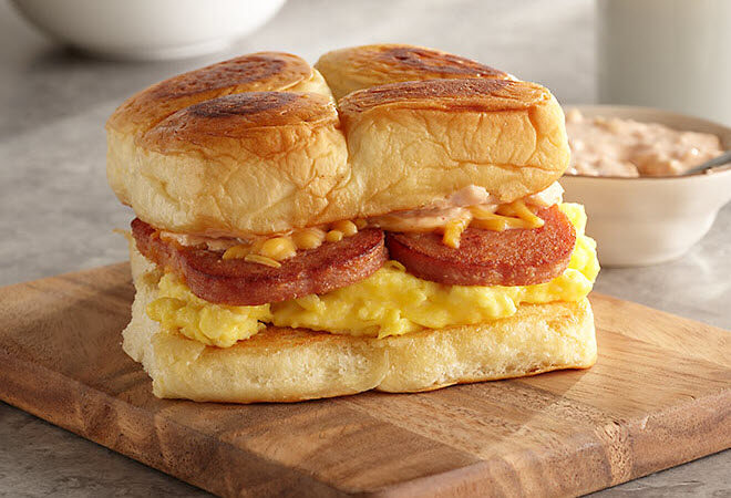 Savory Meets Sweet: The Irresistible Spam, Egg, and Cheese Breakfast Sandwich