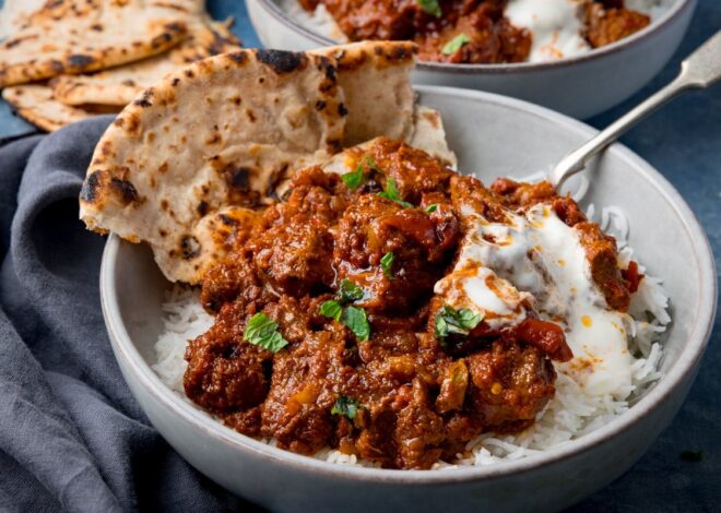 Savor the Spice: Mastering Homemade Beef Rogan Josh with Rice and Naan