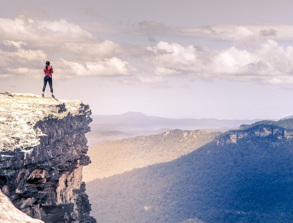 woman, travel, hike