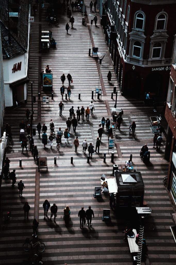 People Walking on Pedestrian Lane